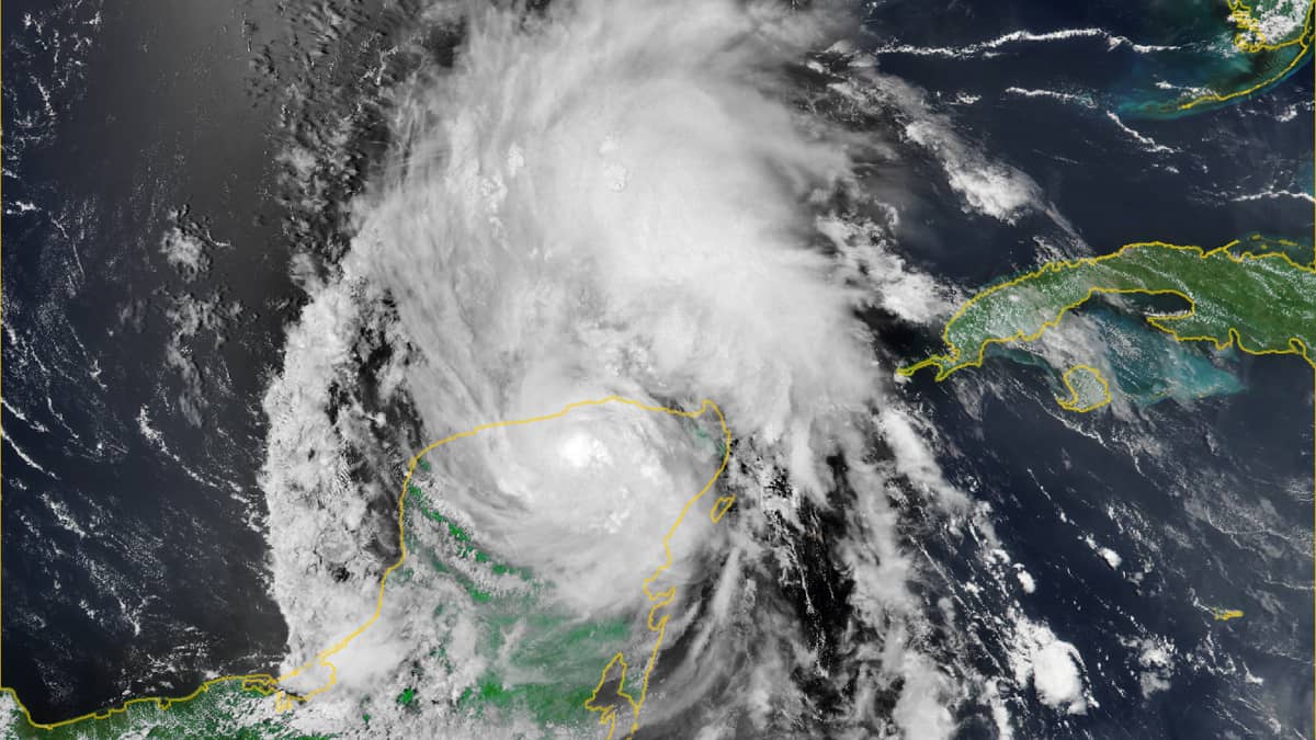 Hurricane Beryl over Yucatan