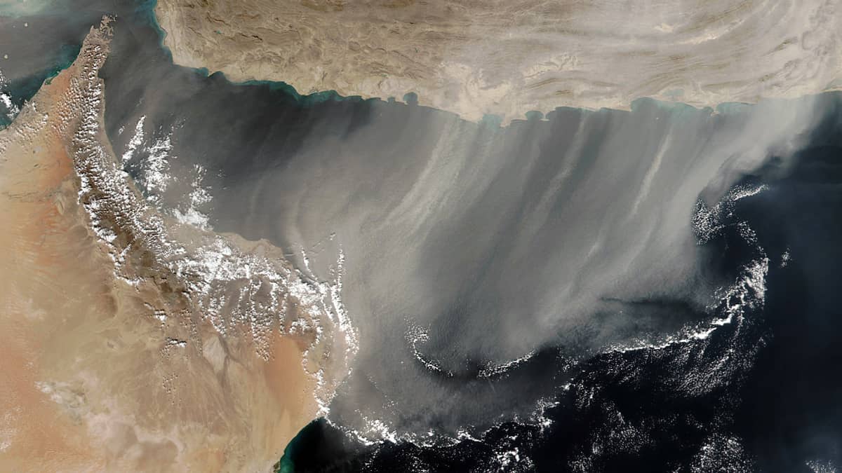 Sandstorm over Arabian Sea