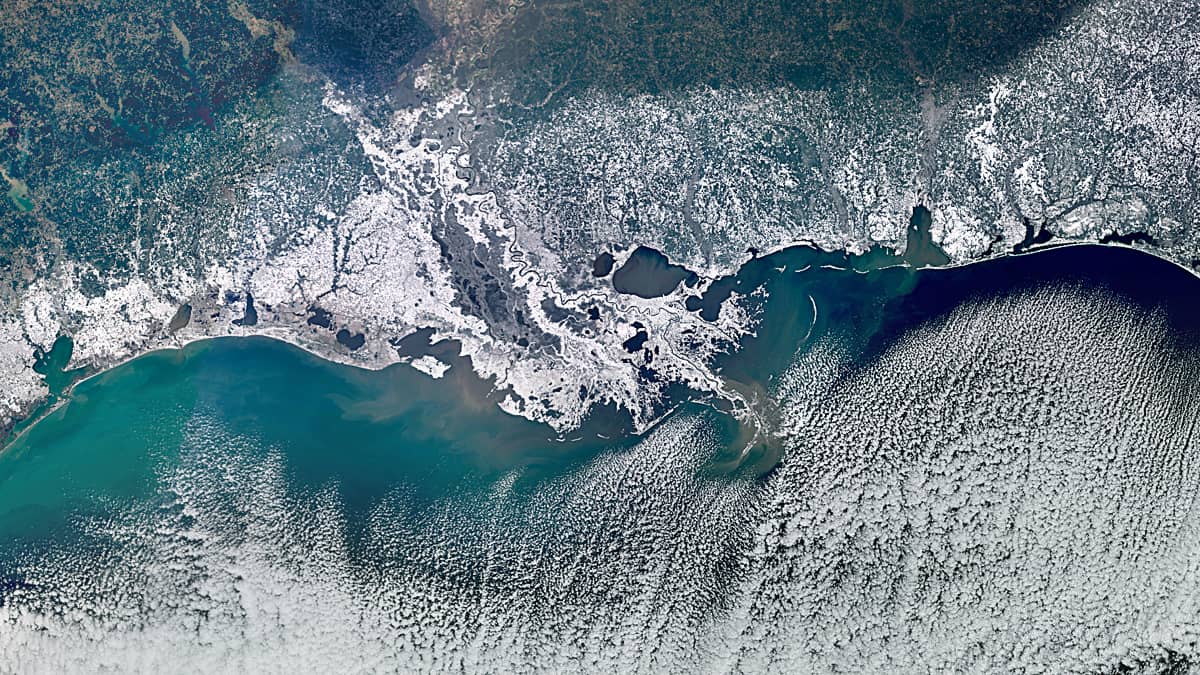 Snow on the Gulf of Mexico Coast